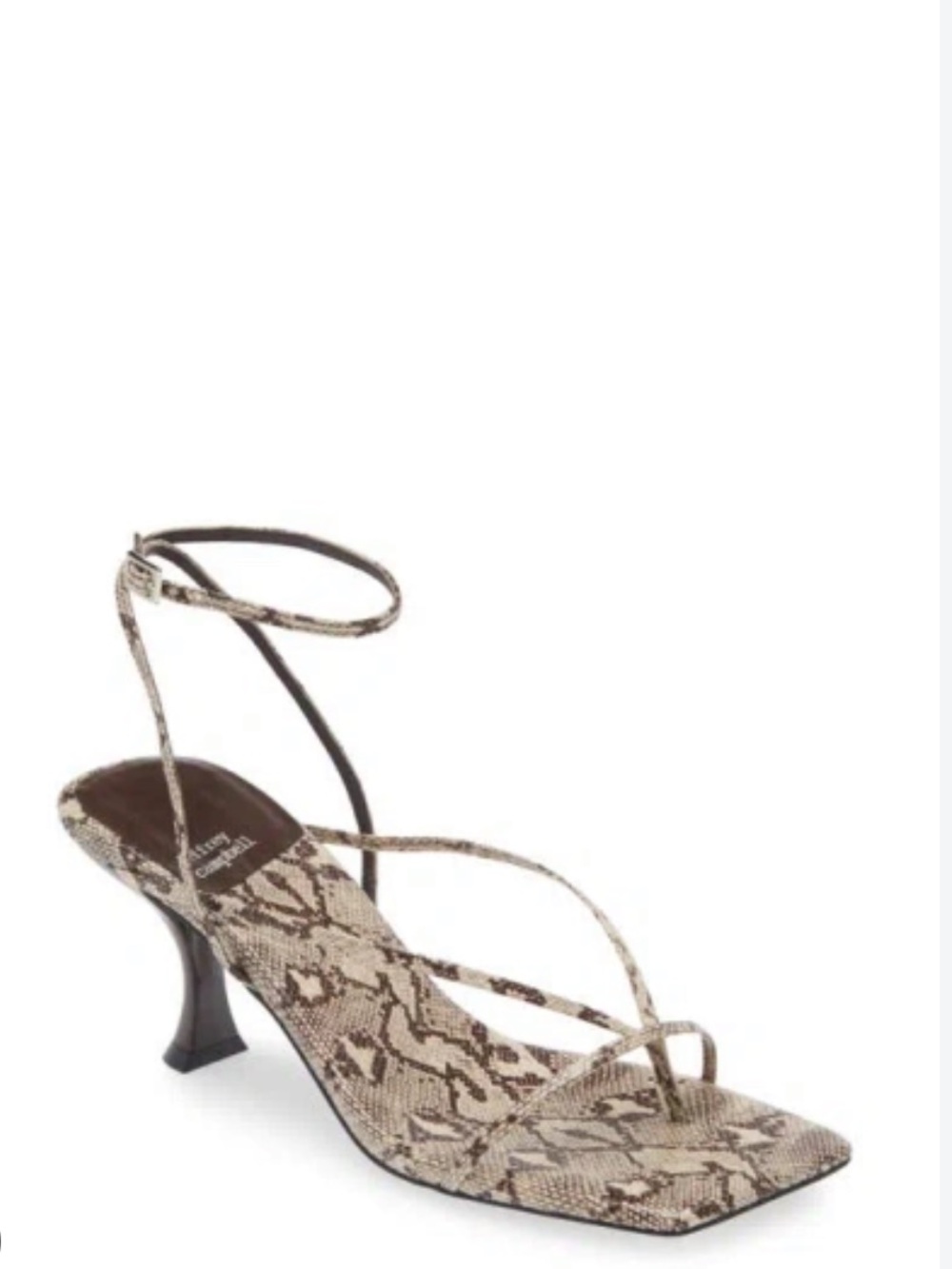 Jeffrey Campbell 🟤 Snake-Print Strappy Ankle Sandal